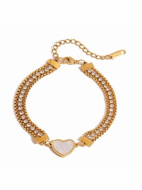 18K Gold Plated Heart Bracelet